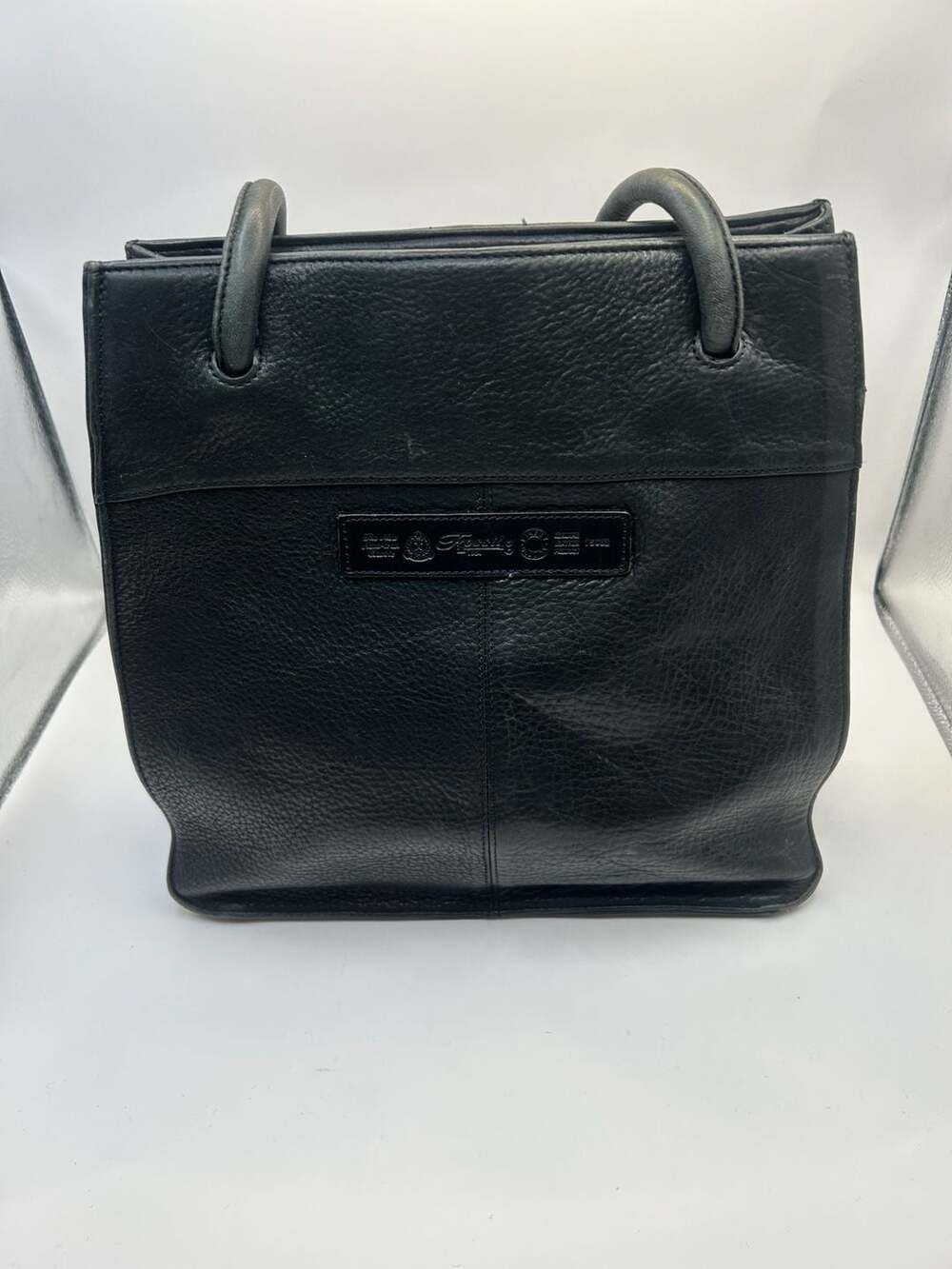 Vintage FOSSIL 1954 KeyPer Black Genuine Leather Purse Shoulder Bag Handbag
